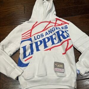 Mitchell & Ness Los Angeles Clippers Kids White and Blue Sweater size kidsM10-12